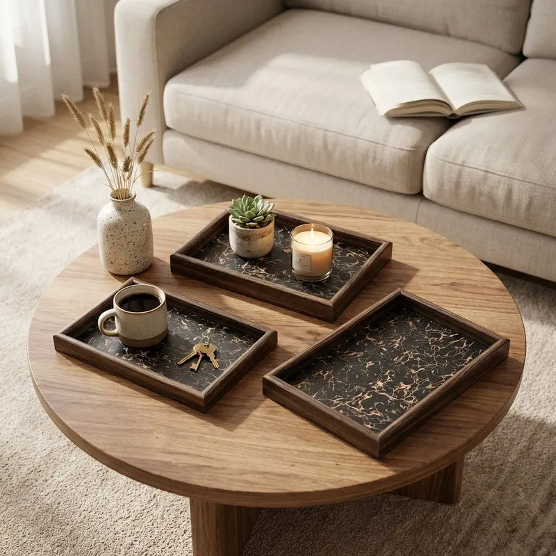 Rioware LuxePatina Wooden Serving Tray - Set Of Three media 1