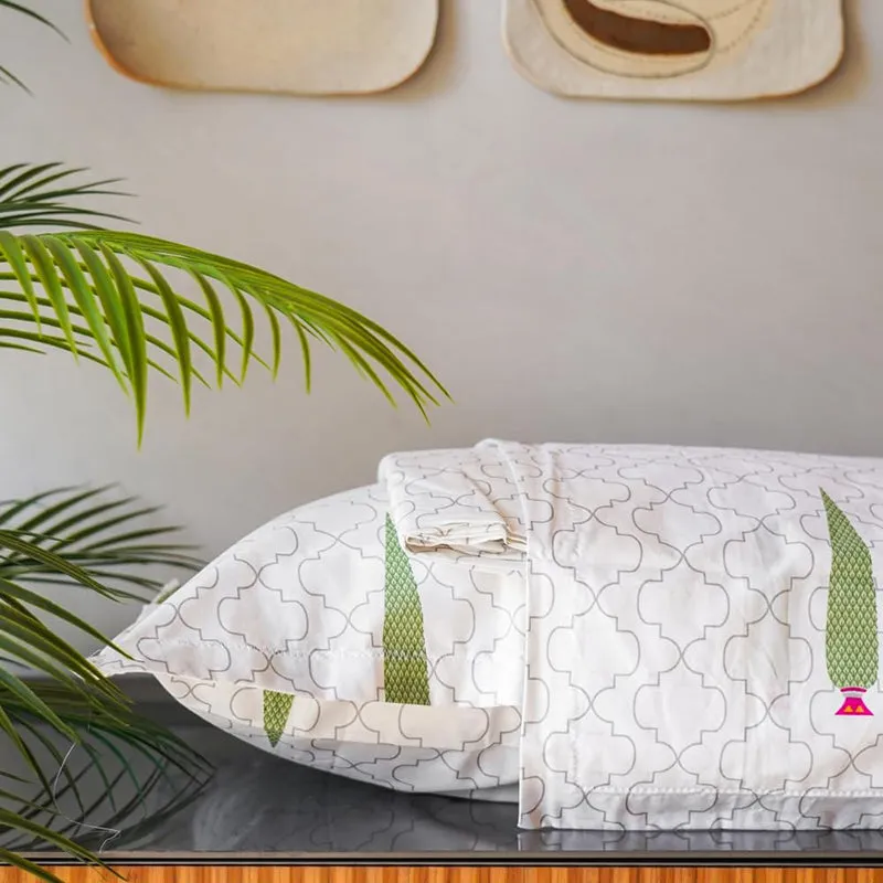 Urban Space Palm Fir Cotton Bedsheet - 200 TC media 7