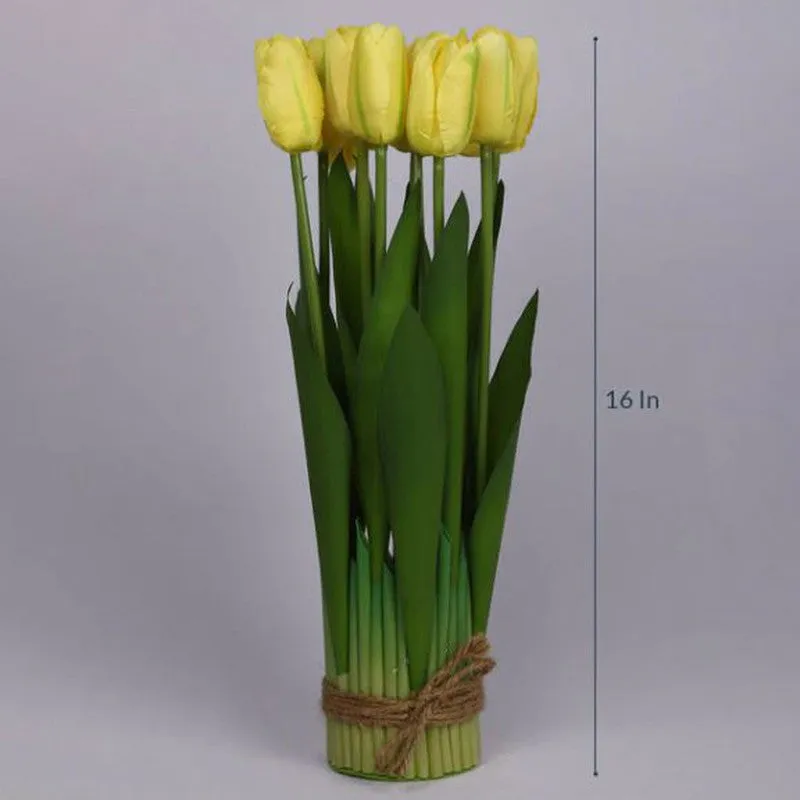 Artificial Tulip Flower Bunch Timeless Charm - Yellow media 6
