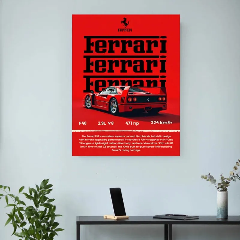Ferrari F40 Wall Poster media 3