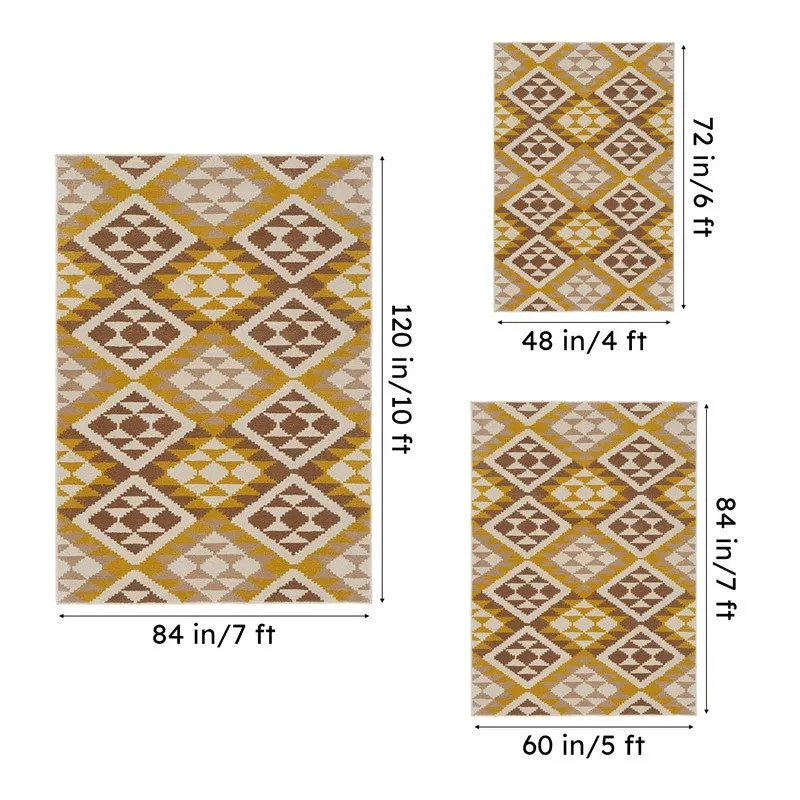 Belladonna Hand Tufted Geometric Wool & Nylon Carpet - Mustard Yellow media 15