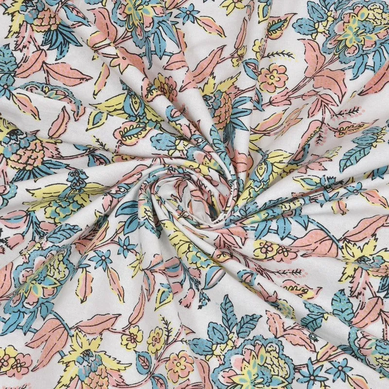 Miksha Floral Cotton Bedsheet (Pink) - 210 TC media 6