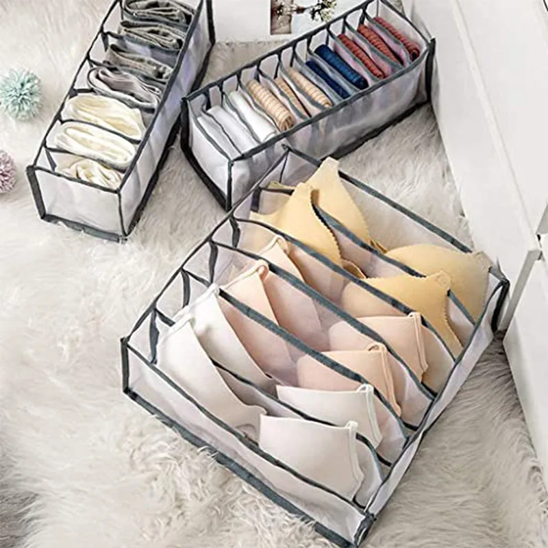 Aster Cloth Organizer (Grey) - Set Of Three media 1
