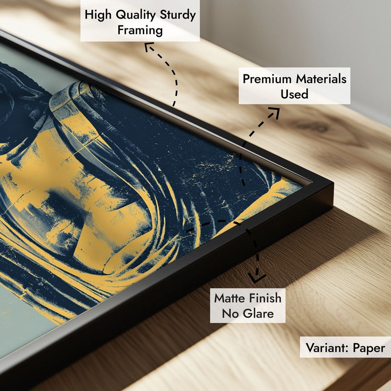 Buddha In Golden Aura V Archival Paper Wall Painting With Black Frame media 8