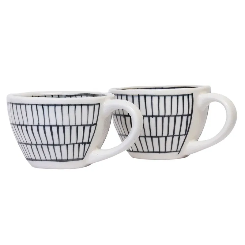 Chevron Waves Ceramic Coffee Mug (230 mL Each) - Set Of Two media 3