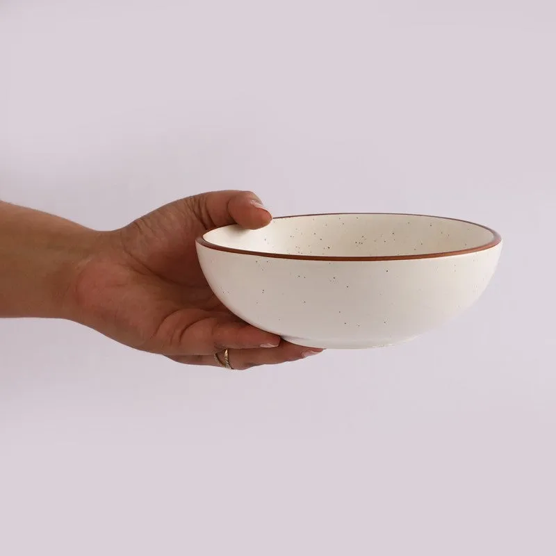 Brownline Off White Stoneware Serving Bowls - 700 ML media 5