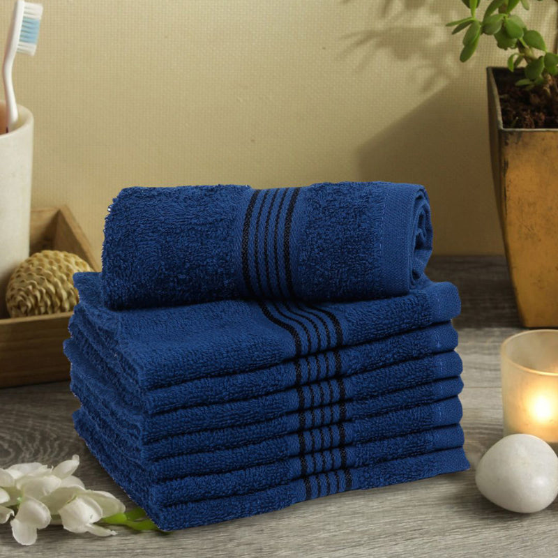 Bodil Face Towel (Blue) - Set Of Eight - 30 x 30 cms