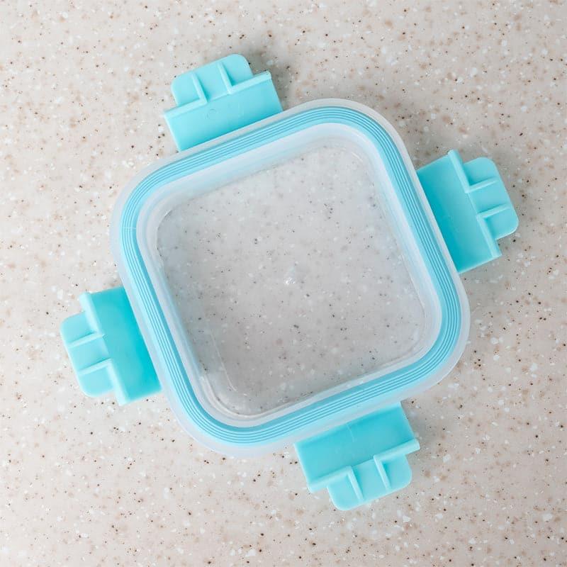 Flavour Tight Square Lunch Box - Transparent & Blue media 5