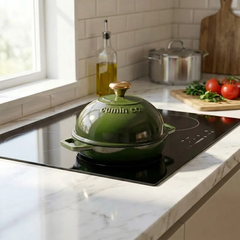 Cumin Co Enamel Cast Iron Bread Oven (Green) - 1000 mL media 1