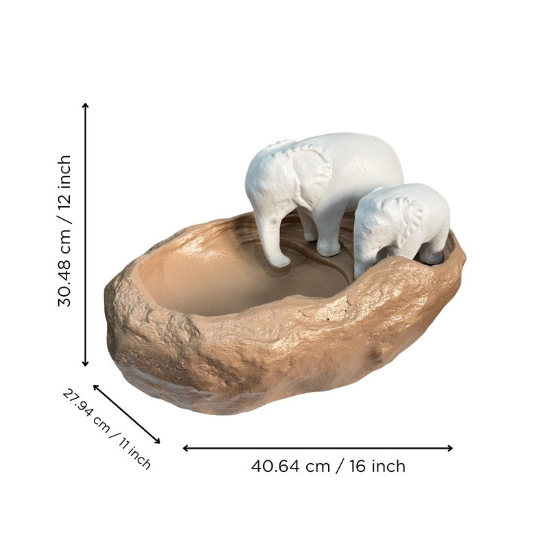 White Elephant Figurine Resin Urli media 6
