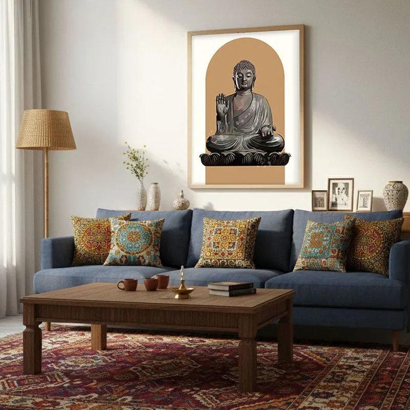 Palm Of Peace Archival Paper Wall Art - Natural Brown Frame media 3