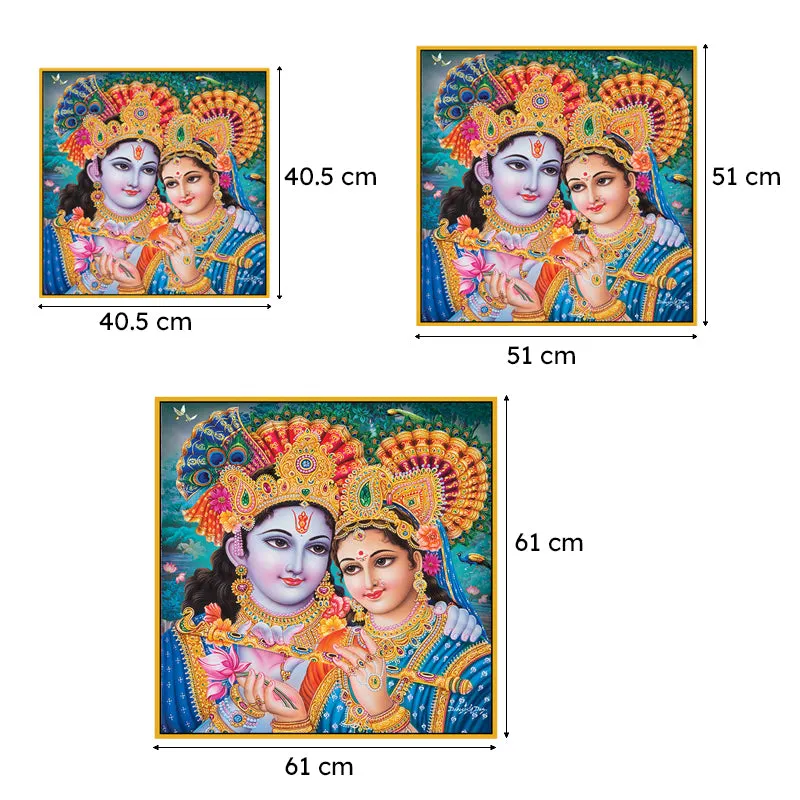 Vibrant Radhakrishna II Canvas Wall Art With Frame media 6