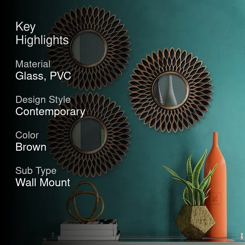 Orbit Petal PVC Wall Mirrors - Set Of Three media 2