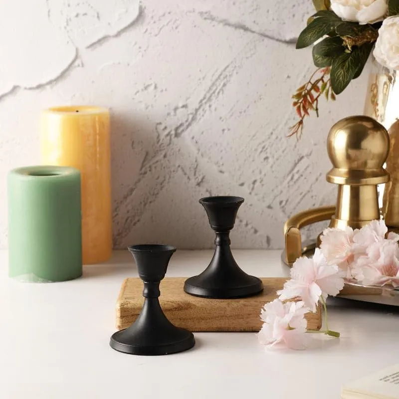 Gale Candle Holder (Black) - Set Of Two media 1