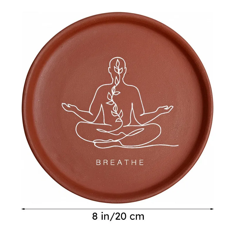 Relax, Breathe & Meditate Terracotta Wall Plate - Set Of Three media 9