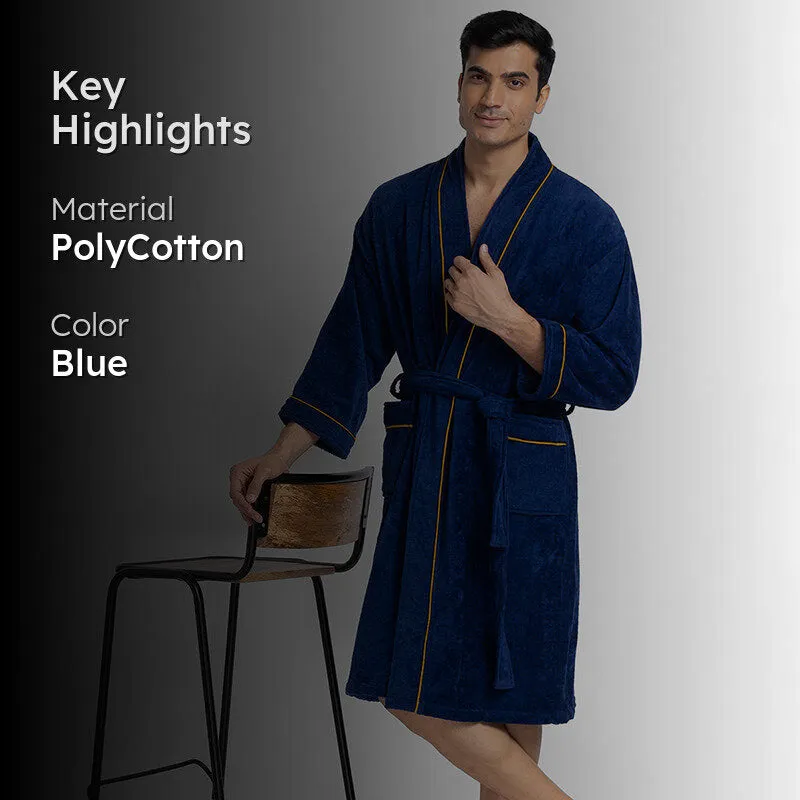 Corbin Bath Robe - Navy Blue media 2