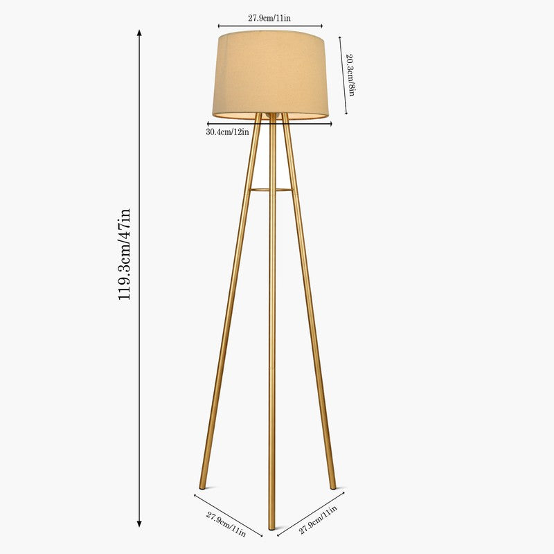 Sleekie Tripod Floor Lamp - Gold & White media 6