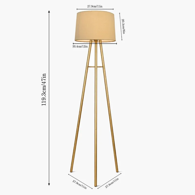 Sleekie Tripod Floor Lamp - Gold & White media 6