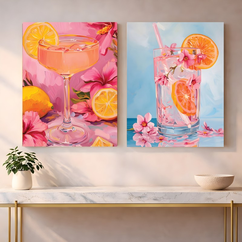 Drink Culture Canvas Wall Art - Set of Two