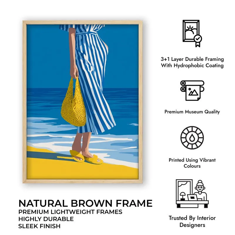 Shoreline Canvas Wall Painting - Brown Frame media 10