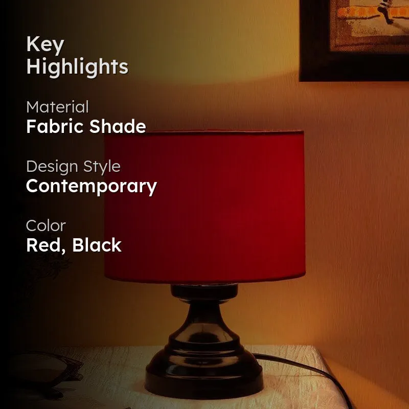 Solid Flickers Fabric Table Lamp - Red,Black media 2
