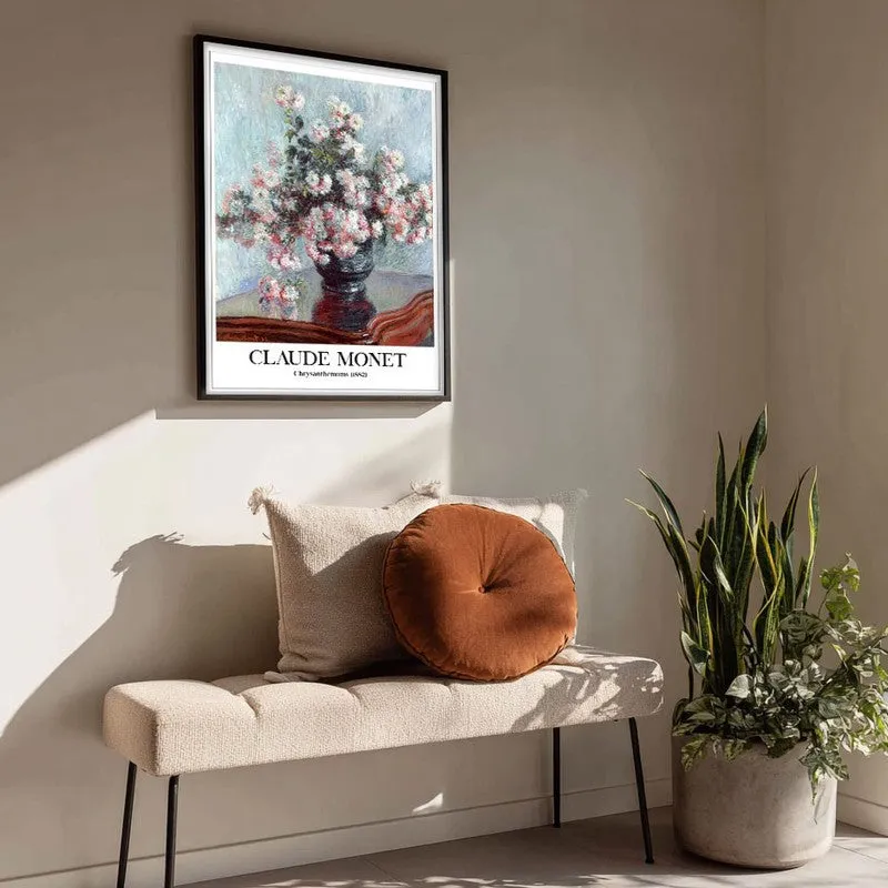 Chrysanthemums Archival Canvas Wal Painting With Black Frame media 4