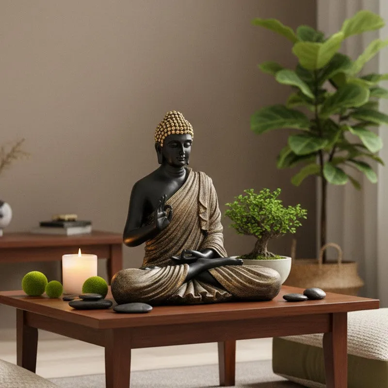 SoulSoothe Buddha Marble Idol - Black media 1