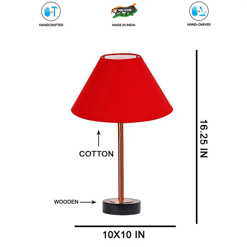 Cotin II Rodin Wooden Table Lamp - Red,Copper,Black media 7