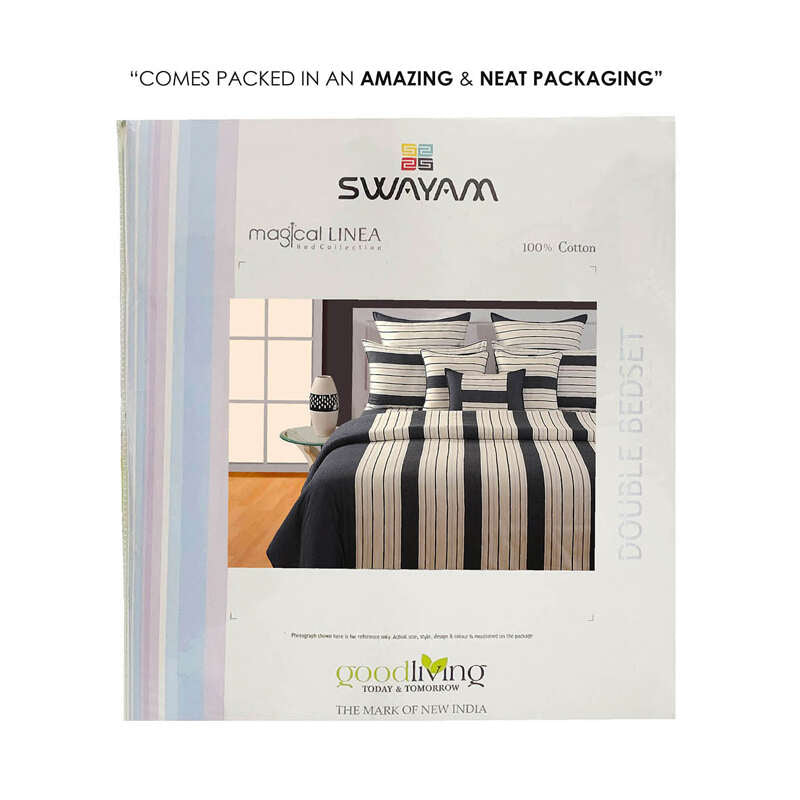 Swayam Marianne Striped Cotton Bedsheet - 180 TC media 8