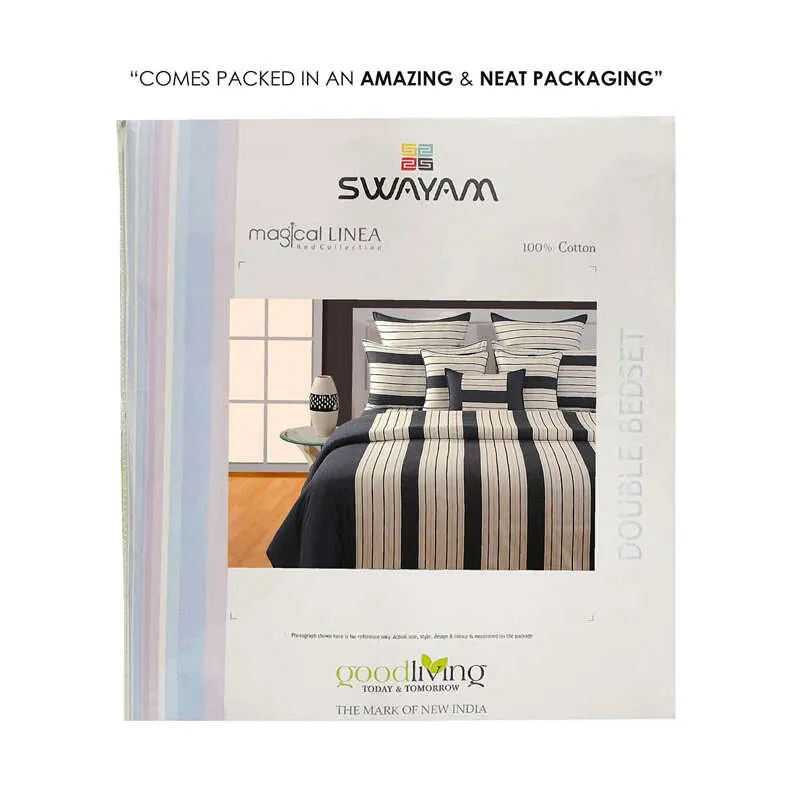 Swayam Marianne Striped Cotton Bedsheet - 180 TC media 8