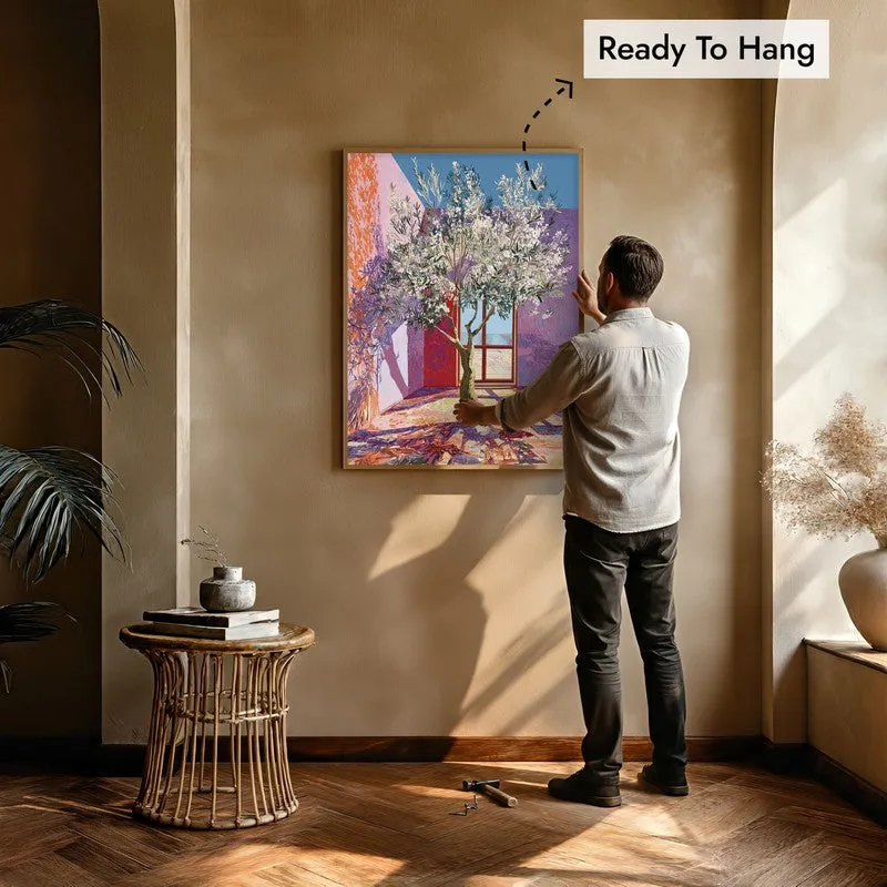 Pastel Canopy Canvas Wall Painting - Brown Frame media 8