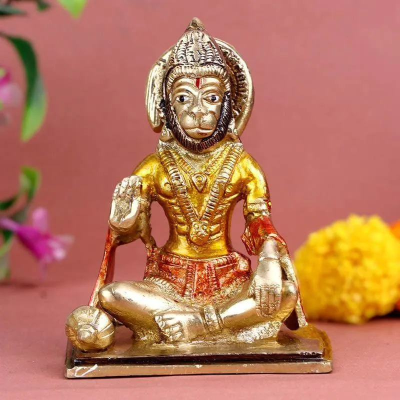 Blessed Hanuman Brass Idol media 1