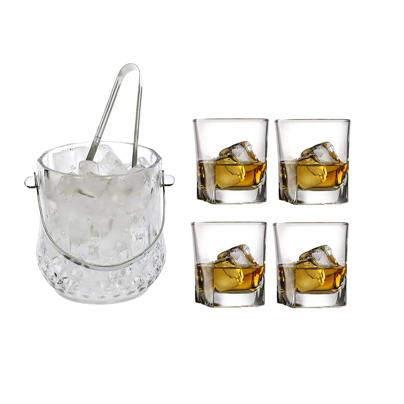 Nesta 1000 ML Ice Bucket With 180 ML Glass And Tong - Six Piece Set media 1