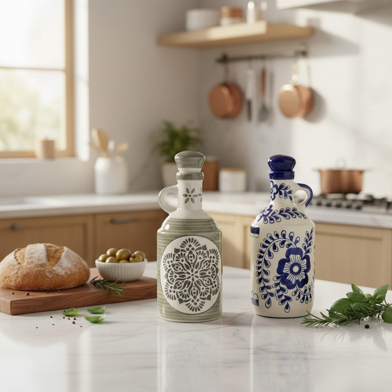 Stoneware Ceramic Oil Dispenser - 1000 mL