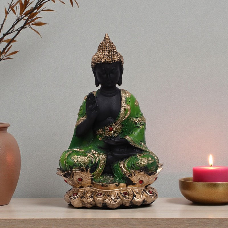 Celestial Calm Buddha Polyresin Idol (15 inch)