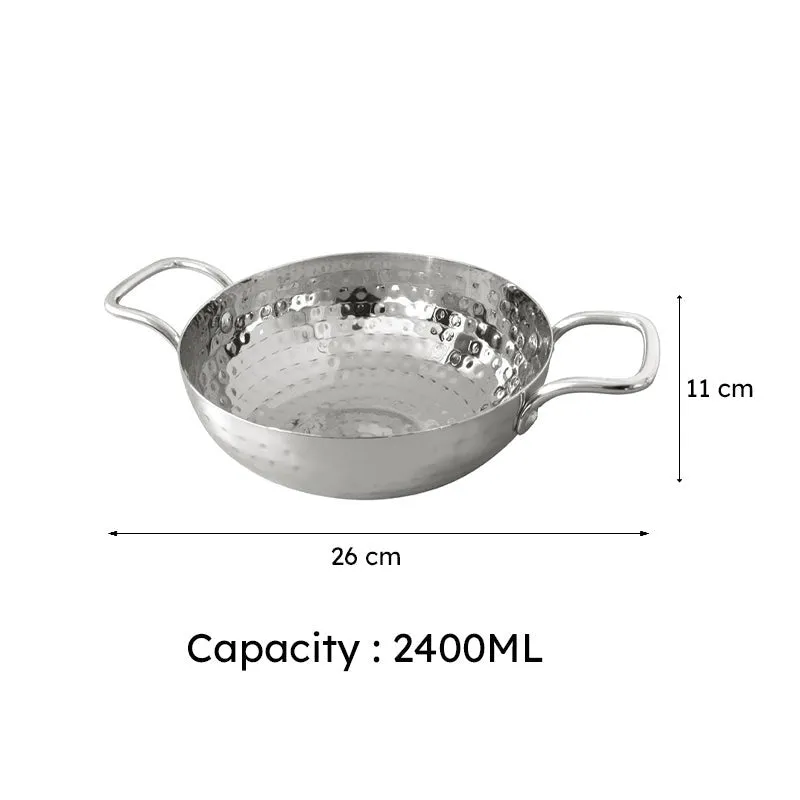 Vintage Hammered Kadhai - 2400 mL / 9 Inches media 6