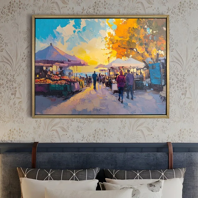 Summer Walk Canvas Wall Painting With Frame media 5