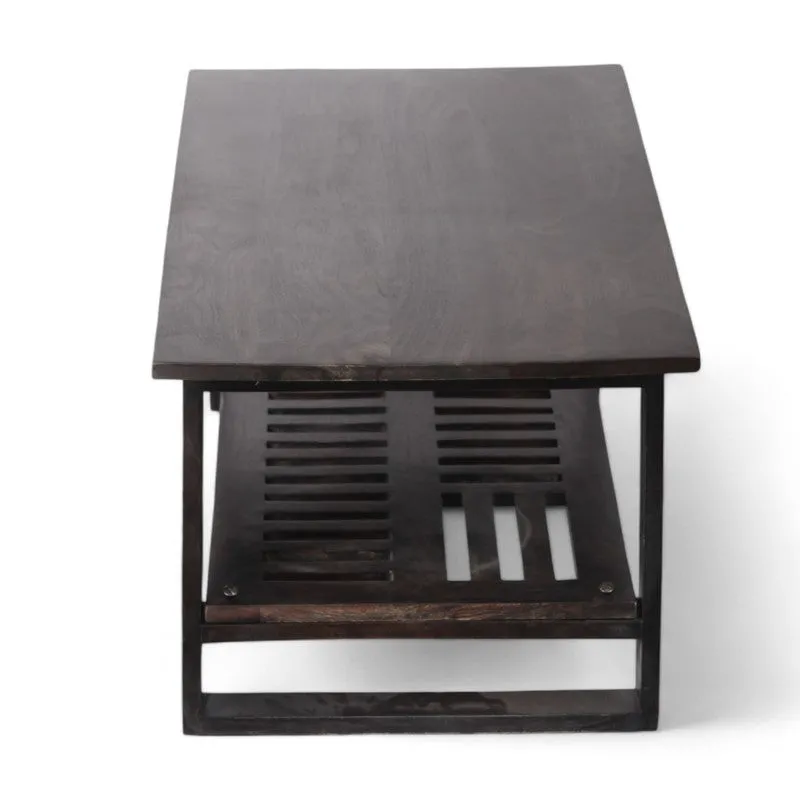 Azvino Sheesham Wooden Center Table - Dark Brown media 6