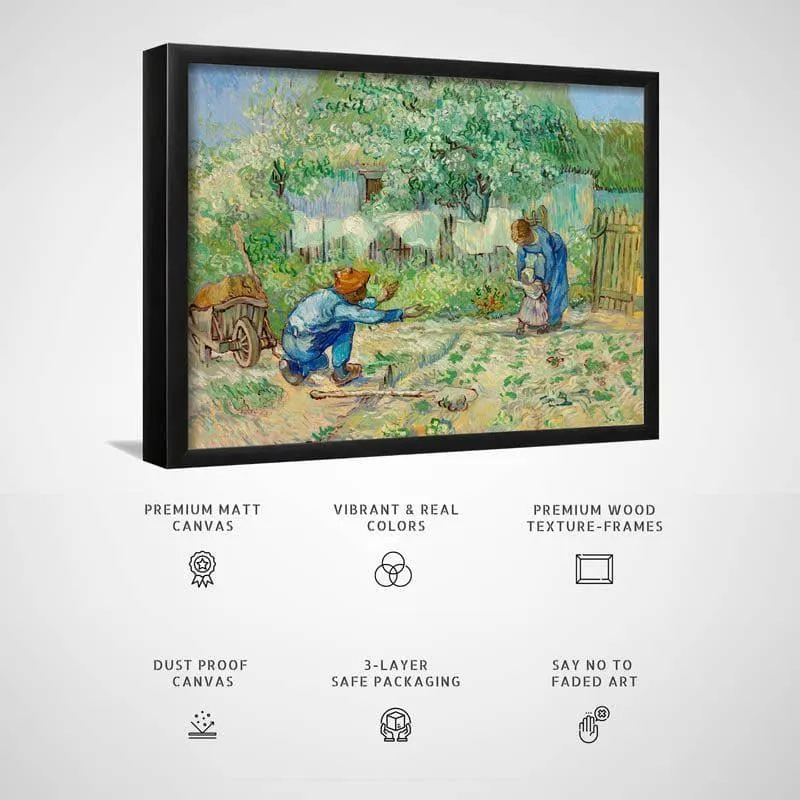 First Steps After Millet By Vincent Van Gogh - Black Frame media 3