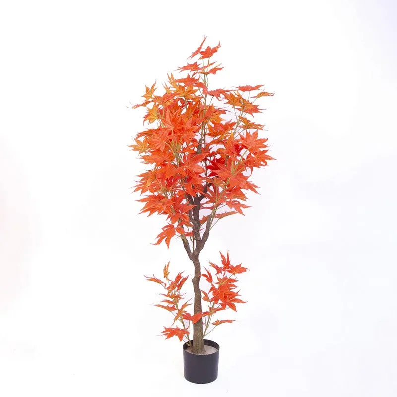 Scarlet Canopy Artificial Maple Tree With Black Plastic Pot media 4