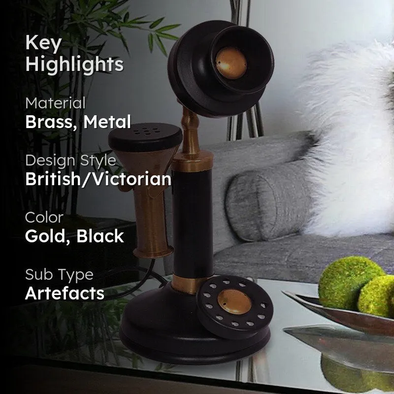 Anora Antique Telephone Showpiece - Antique Copper media 2
