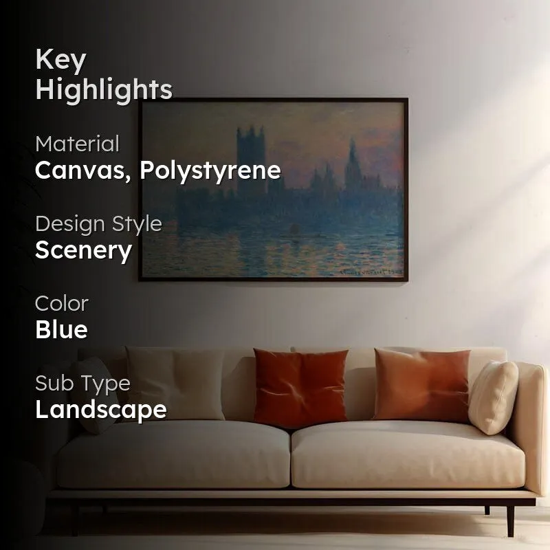 The Houses Of Parliament Sunset By Claude Monet - Black Frame media 2