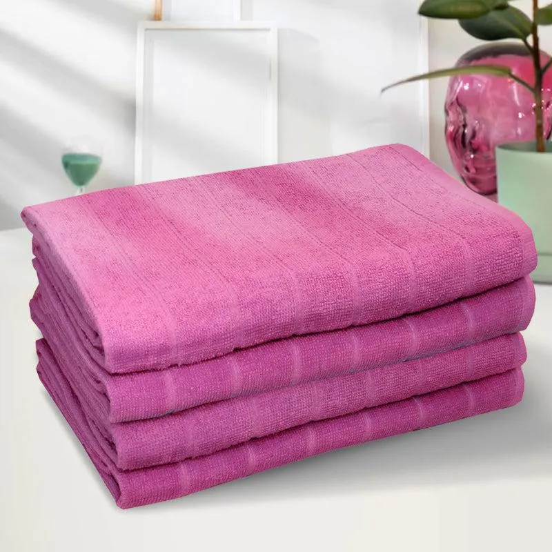 Sarda Bath Towel (Purple) - Set Of Four media 1