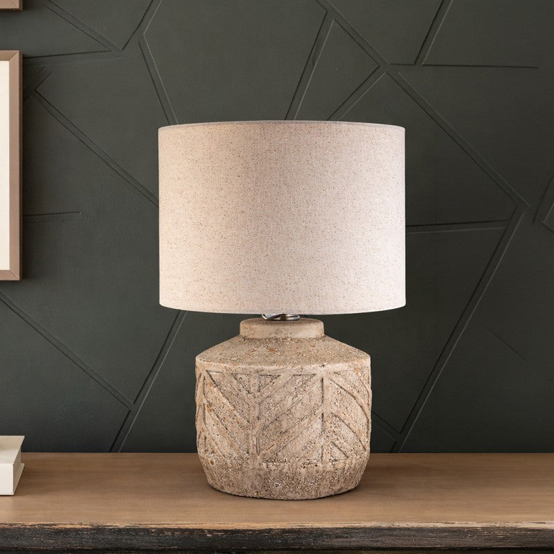 AarviDecor Aurelia Designer Stone Table Lamp - White media 3