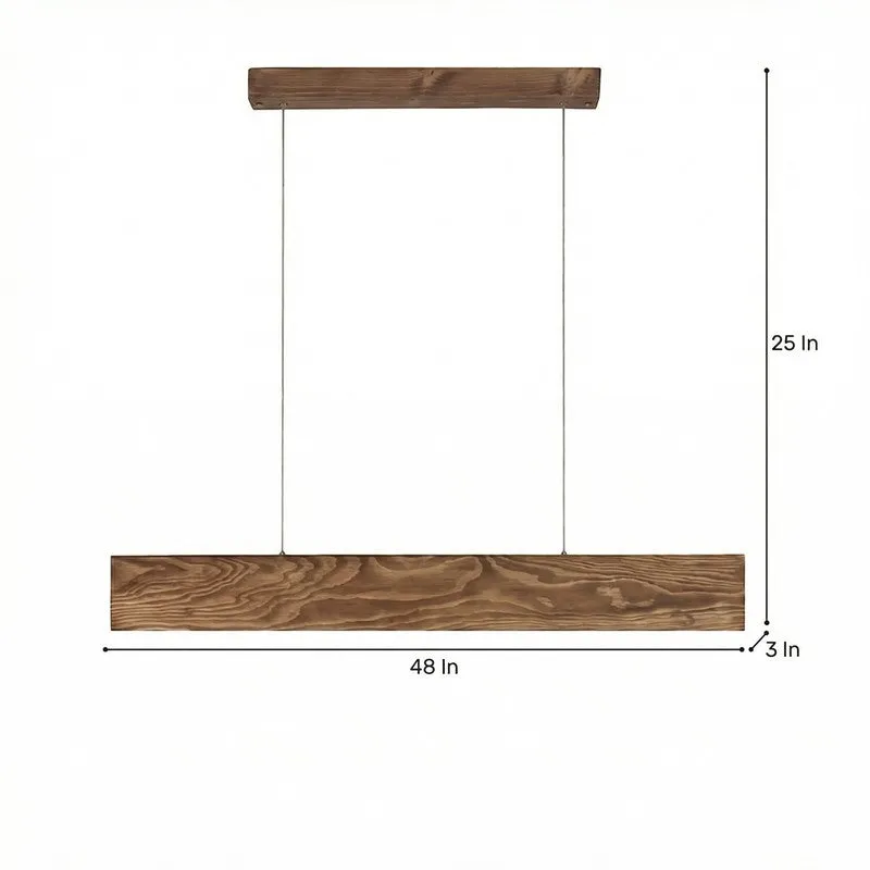 SleekLine Wooden Ceiling Lamp - Brown media 9