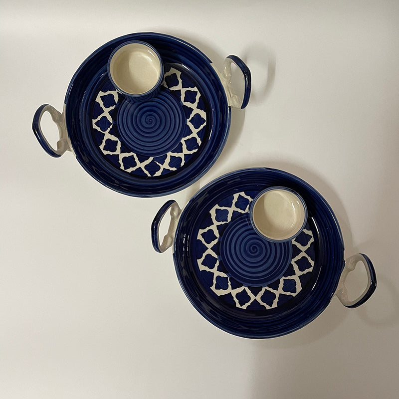 Alkina Ceramic Platter Blue - Set of Two media 4