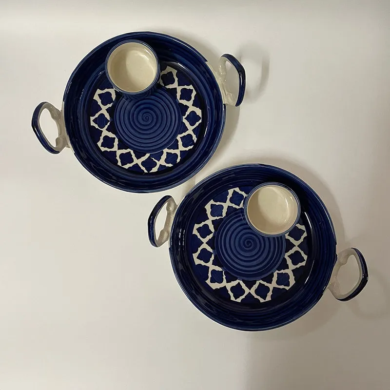 Alkina Ceramic Platter Blue - Set of Two media 4
