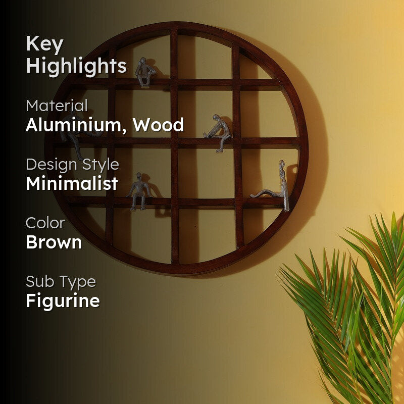 Roundgrid Wooden Showpiece - Brown media 2