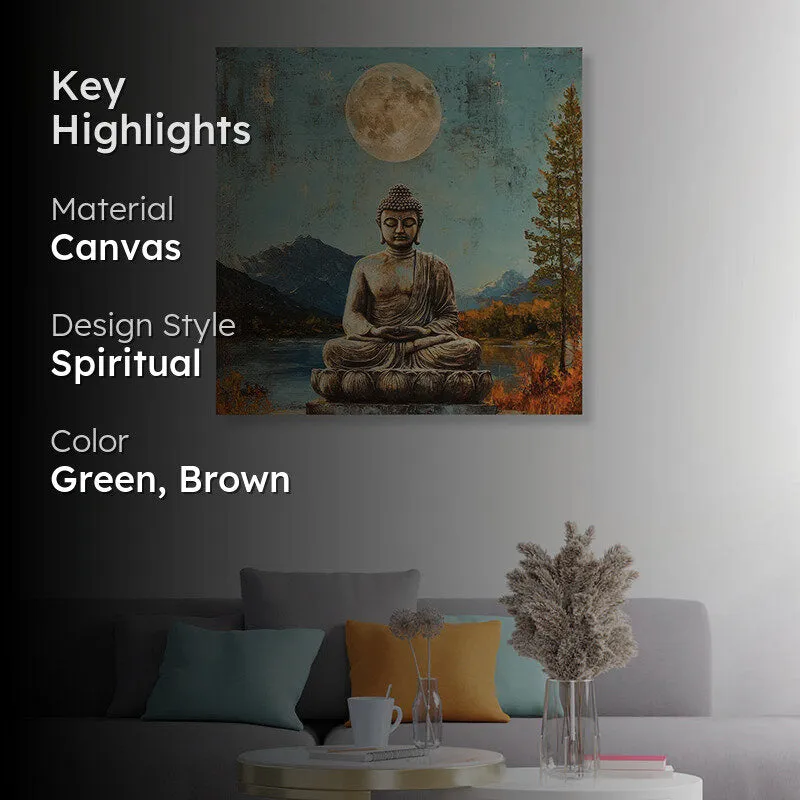 Gautama Under Moon Canvas Wall Art media 2