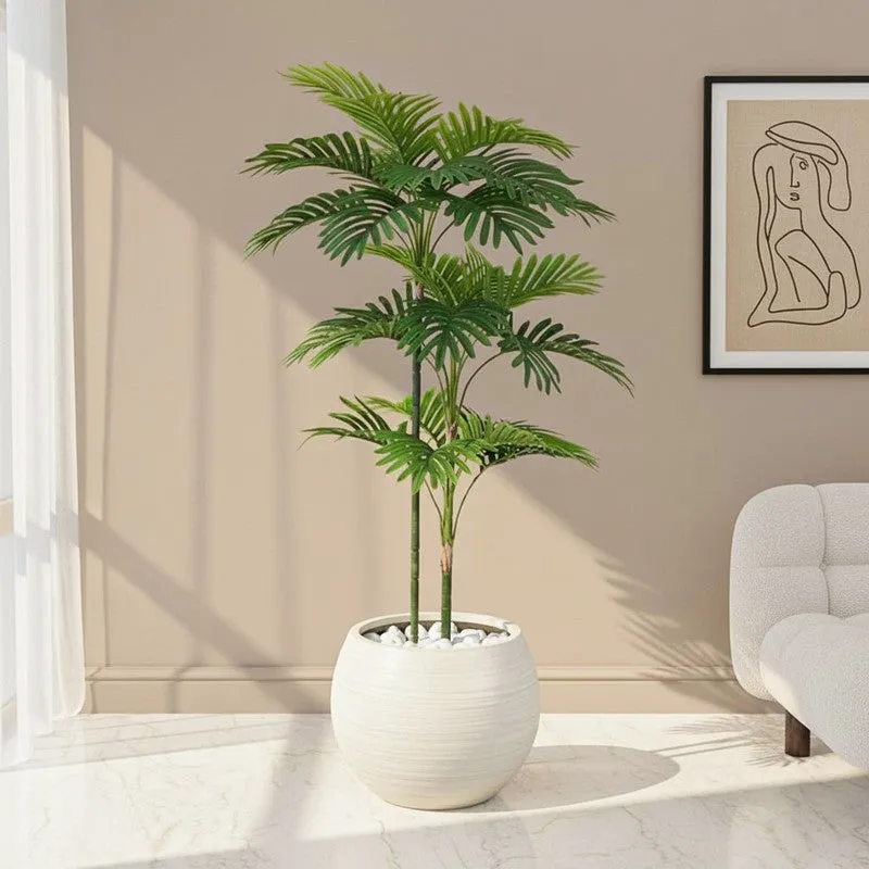 Faux Everlasting Areca Palm Plant With Black Plastic Pot - 109 cm (3.6 ft) media 1